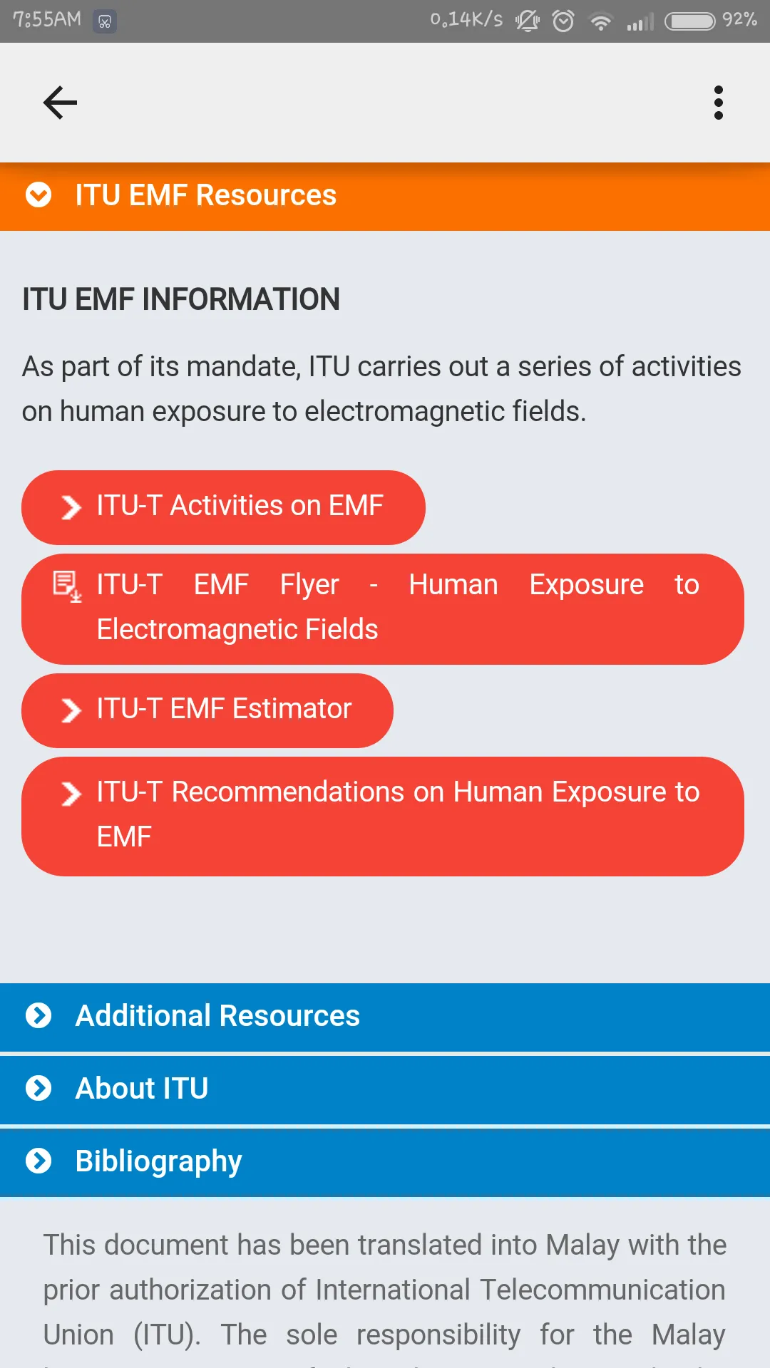 ITU EMF Guide | Indus Appstore | Screenshot