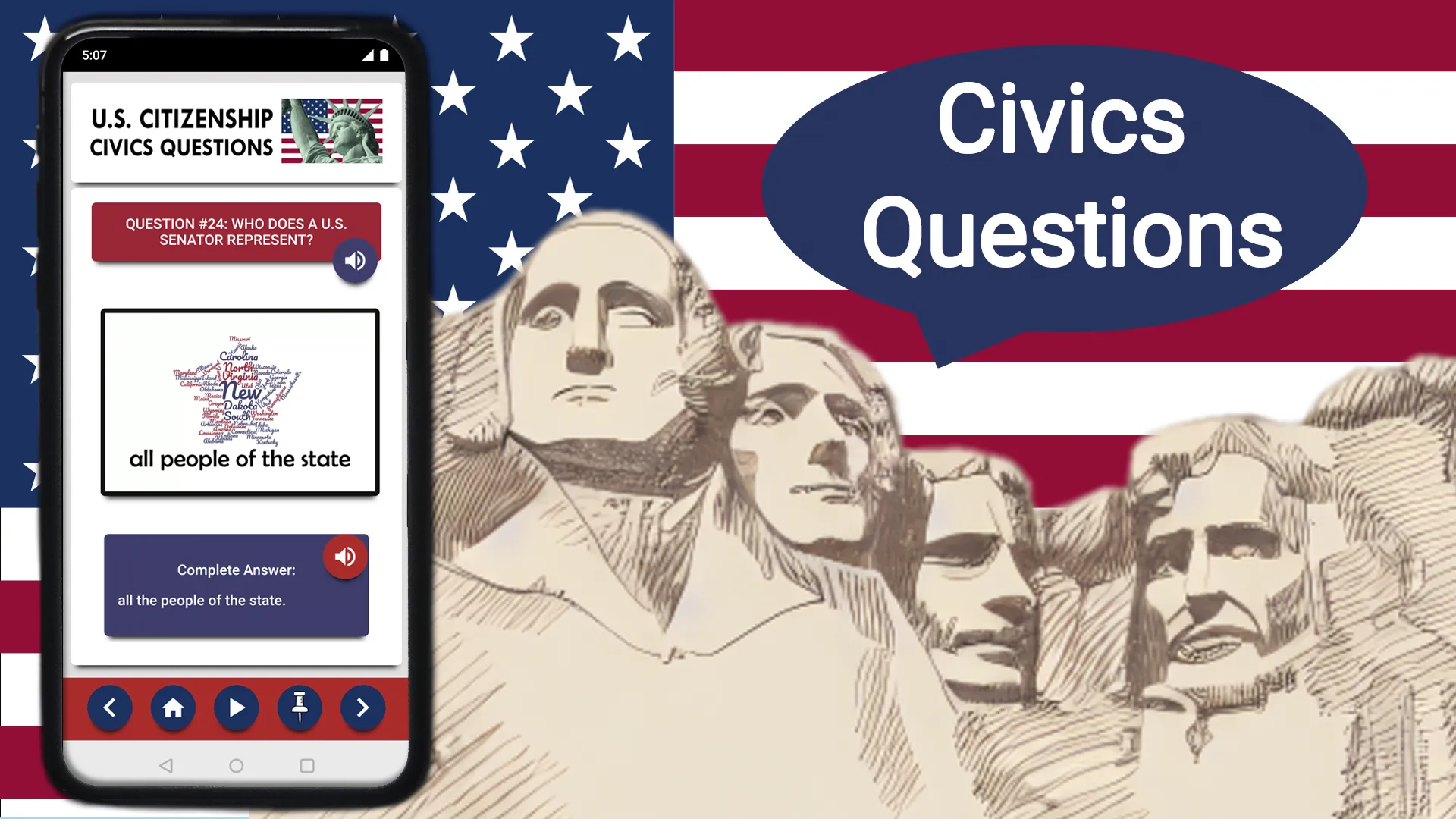 US Citizenship Test 2023 Audio | Indus Appstore | Screenshot