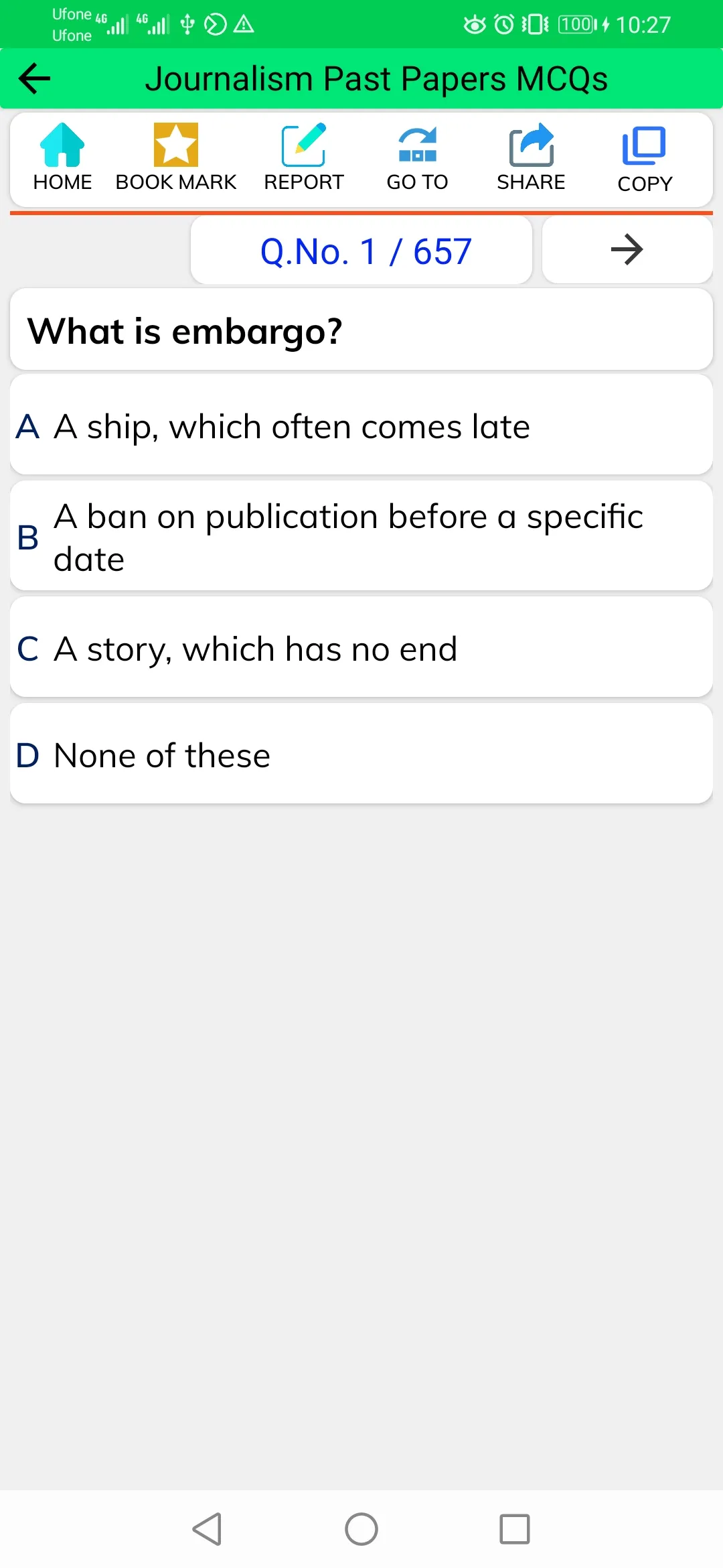 Journalism MCQs | Indus Appstore | Screenshot