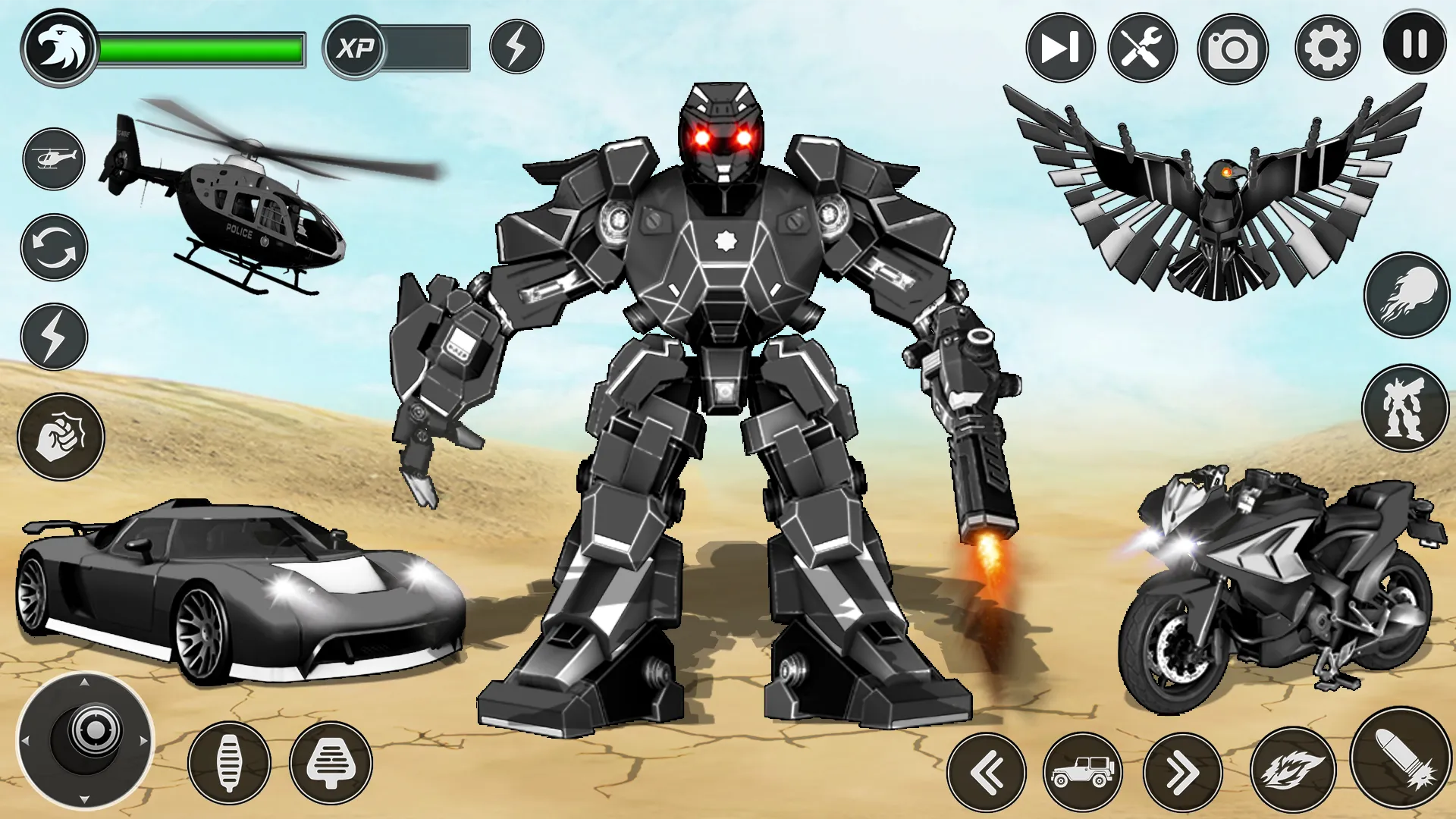 Flying Hawk Robot Car Games | Indus Appstore | Screenshot