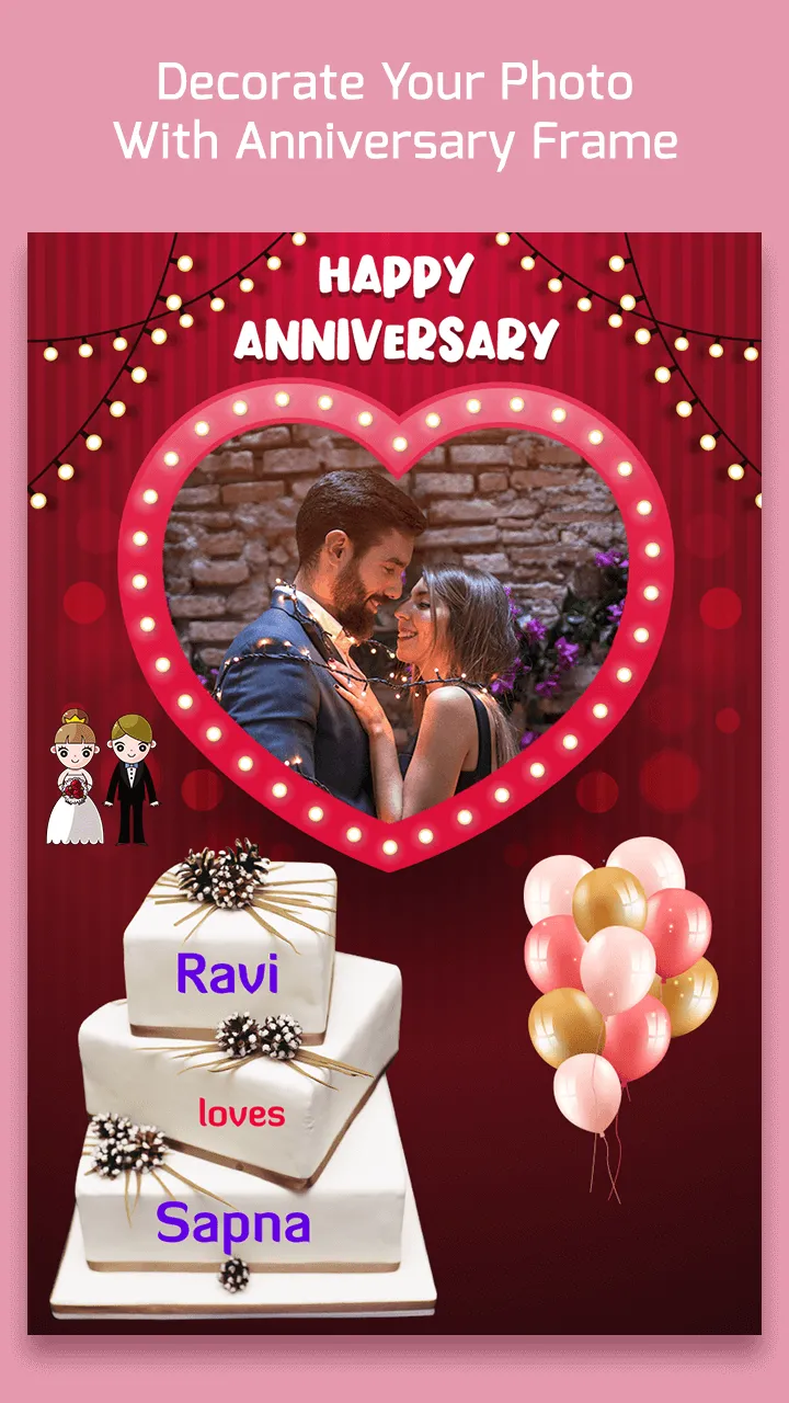 Name Photo On Anniversary Cake | Indus Appstore | Screenshot