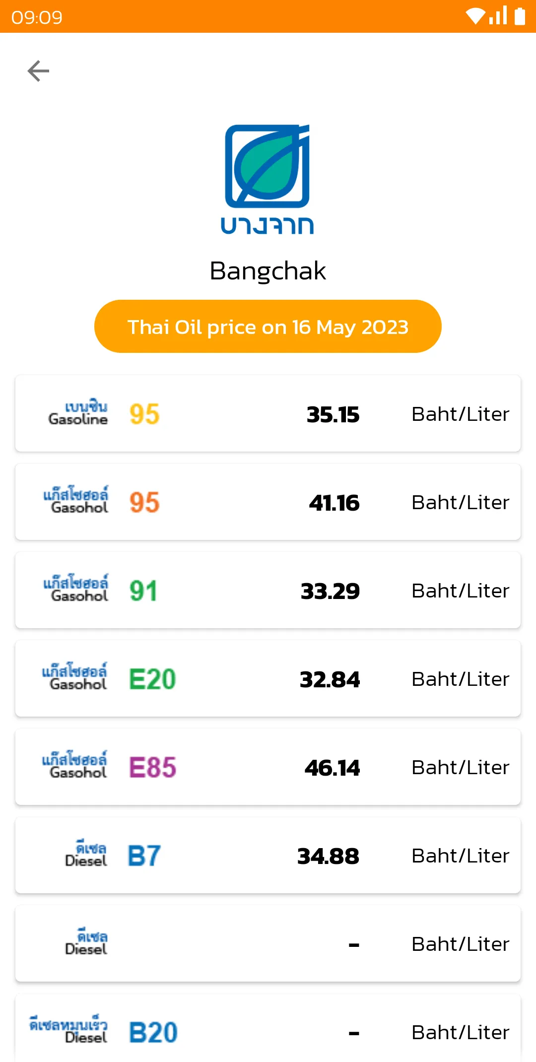 Thai Oil Price | Indus Appstore | Screenshot