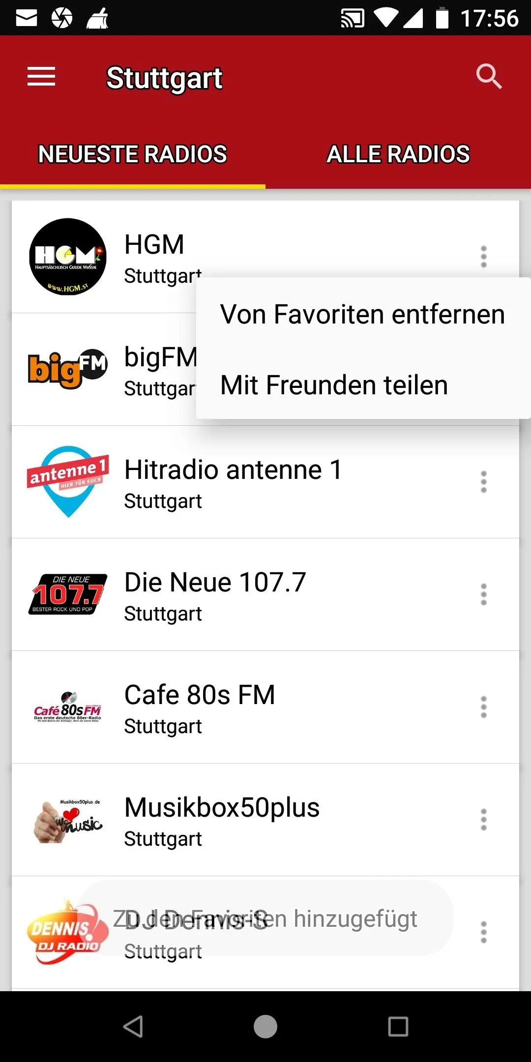 Radiosender aus Stuttgart | Indus Appstore | Screenshot