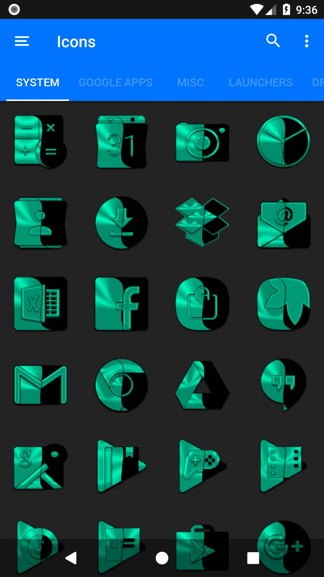 Wicked Teal Icon Pack | Indus Appstore | Screenshot