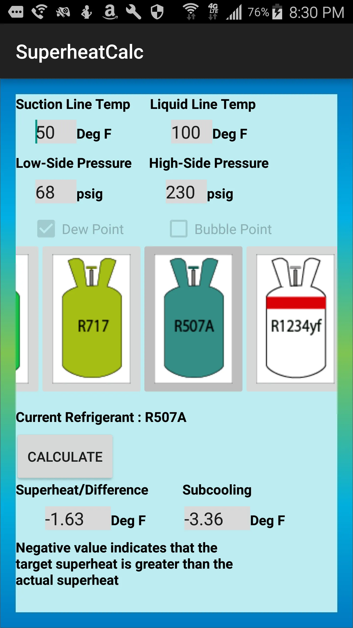 HVAC Superheat Calculator | Indus Appstore | Screenshot