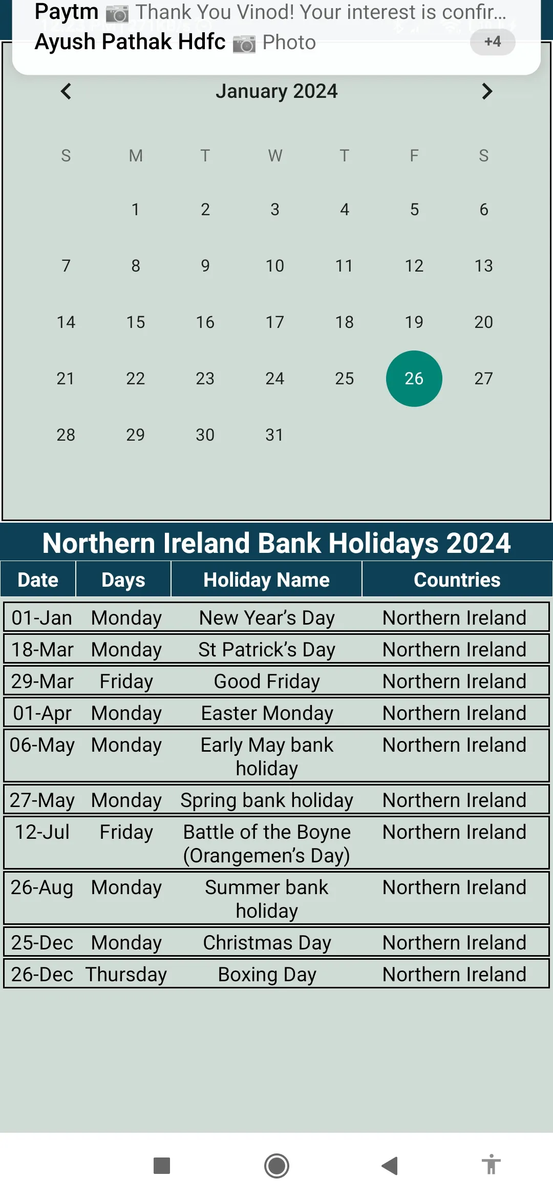 UK Bank Holiday 2024 | Indus Appstore | Screenshot