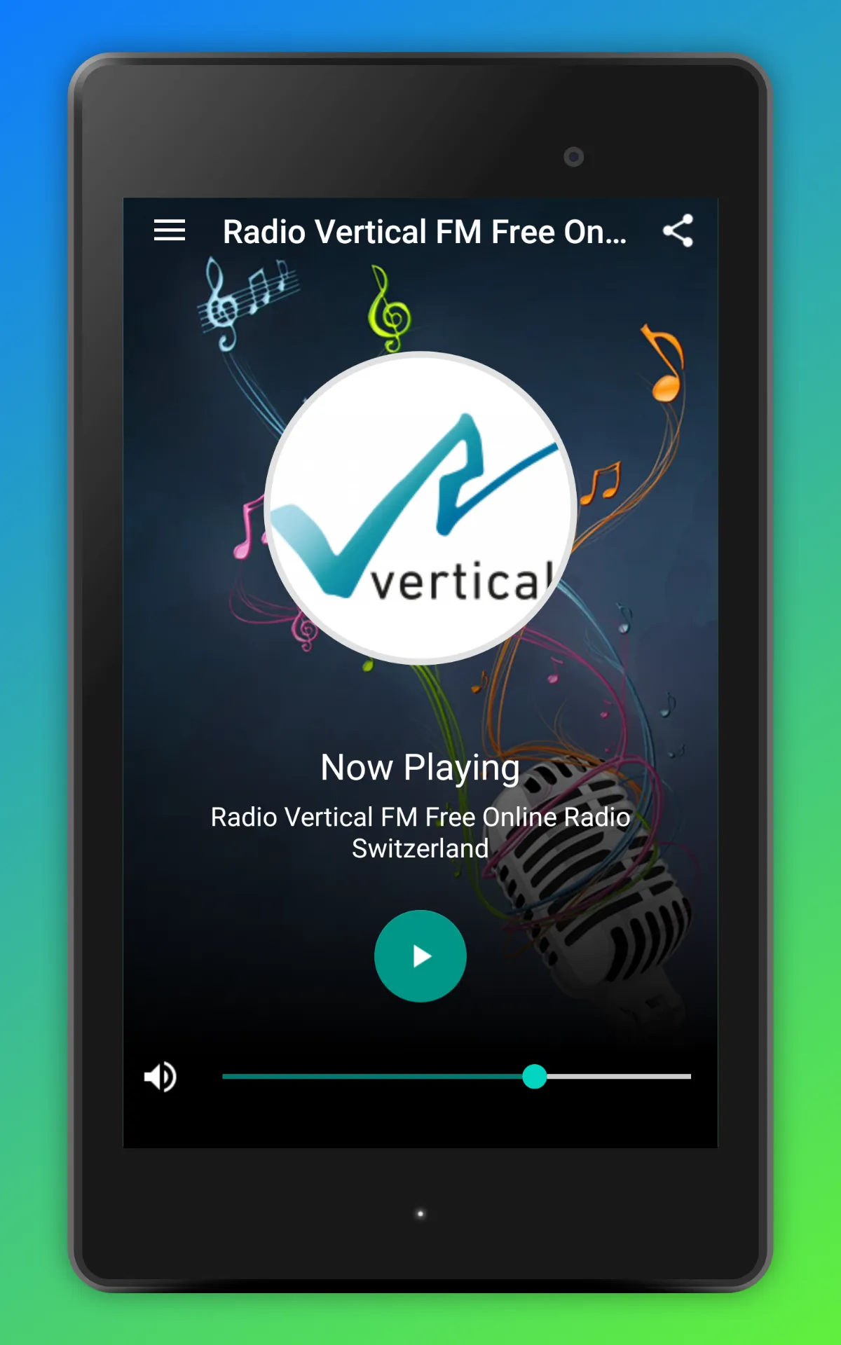 Vertical Radio App Schweiz FM | Indus Appstore | Screenshot