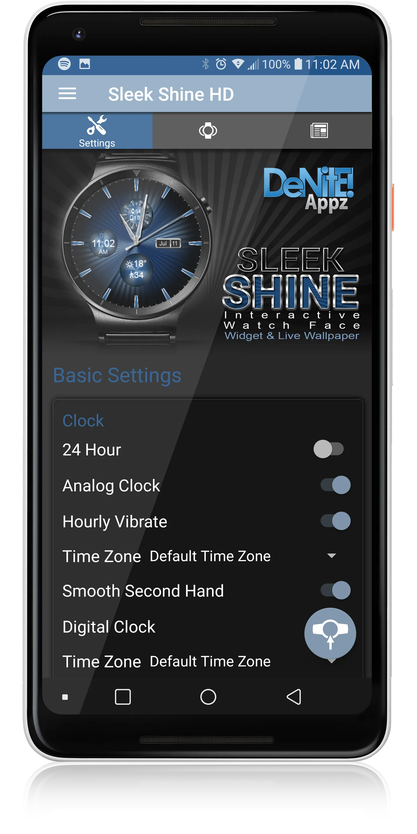 Sleek Shine HD Watch Face | Indus Appstore | Screenshot