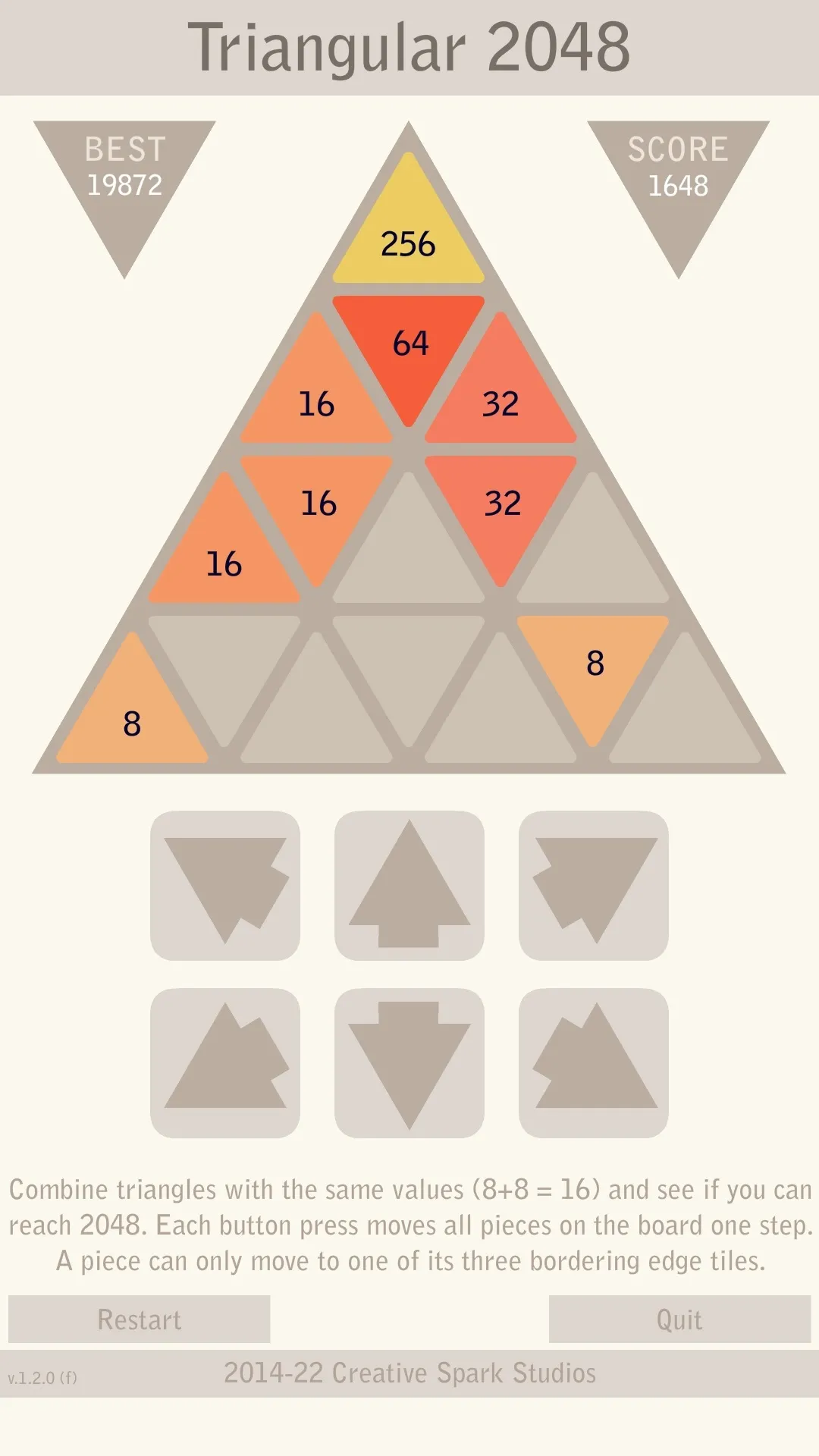 Triangular 2048 - Logic Puzzle | Indus Appstore | Screenshot