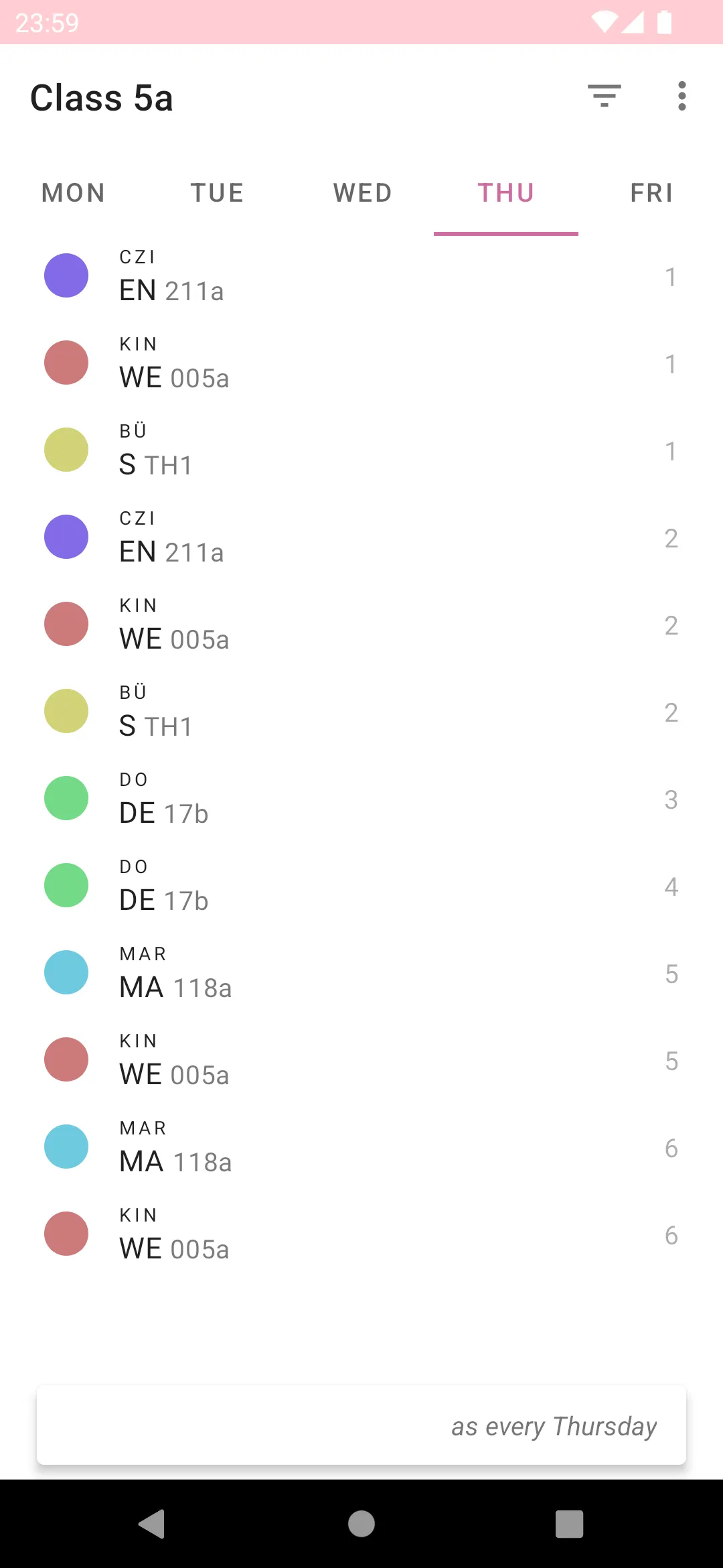 GCGTimetable | Indus Appstore | Screenshot