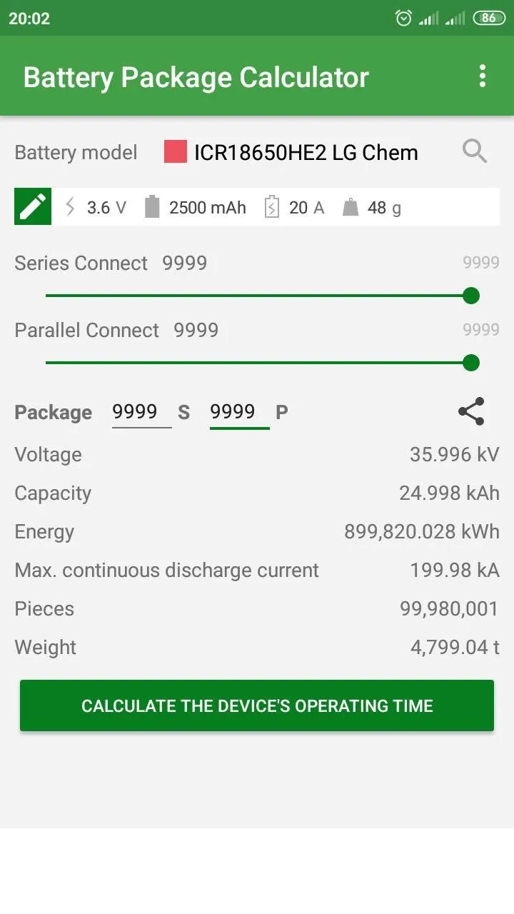 Battery Pack Calculator - DIY | Indus Appstore | Screenshot