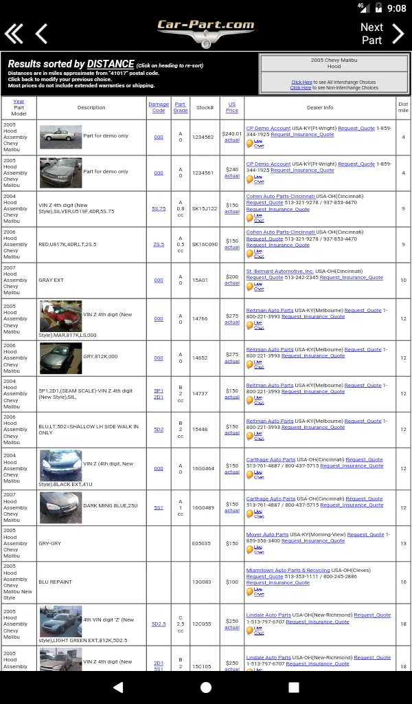 Car-Part.com Used Auto Parts | Indus Appstore | Screenshot
