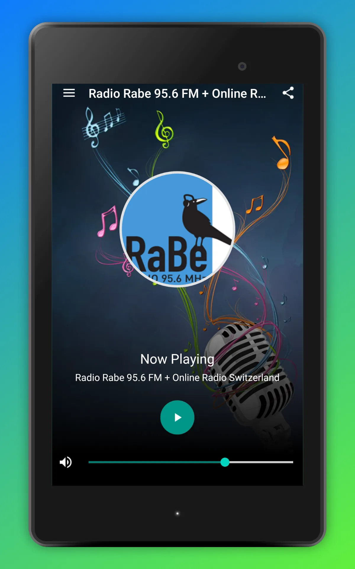 Radio Rabe 95.6 FM Schweiz App | Indus Appstore | Screenshot