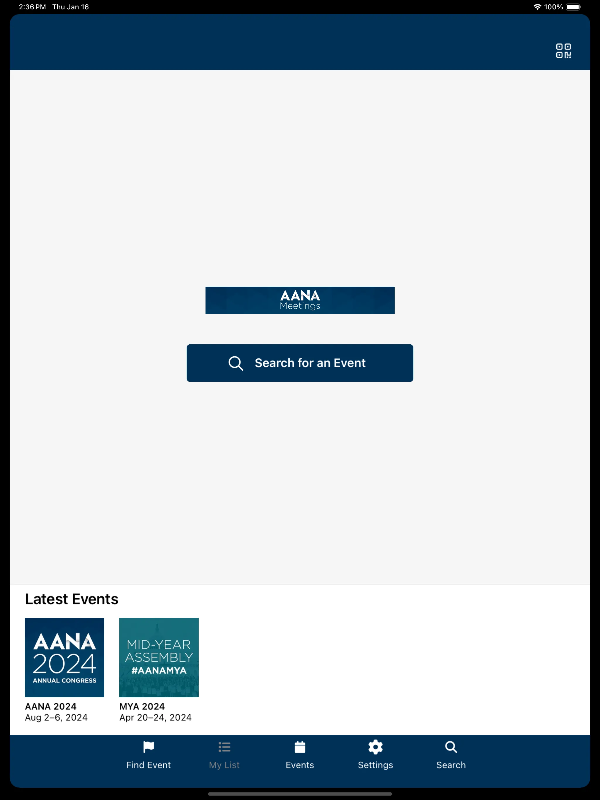 AANA Meetings | Indus Appstore | Screenshot