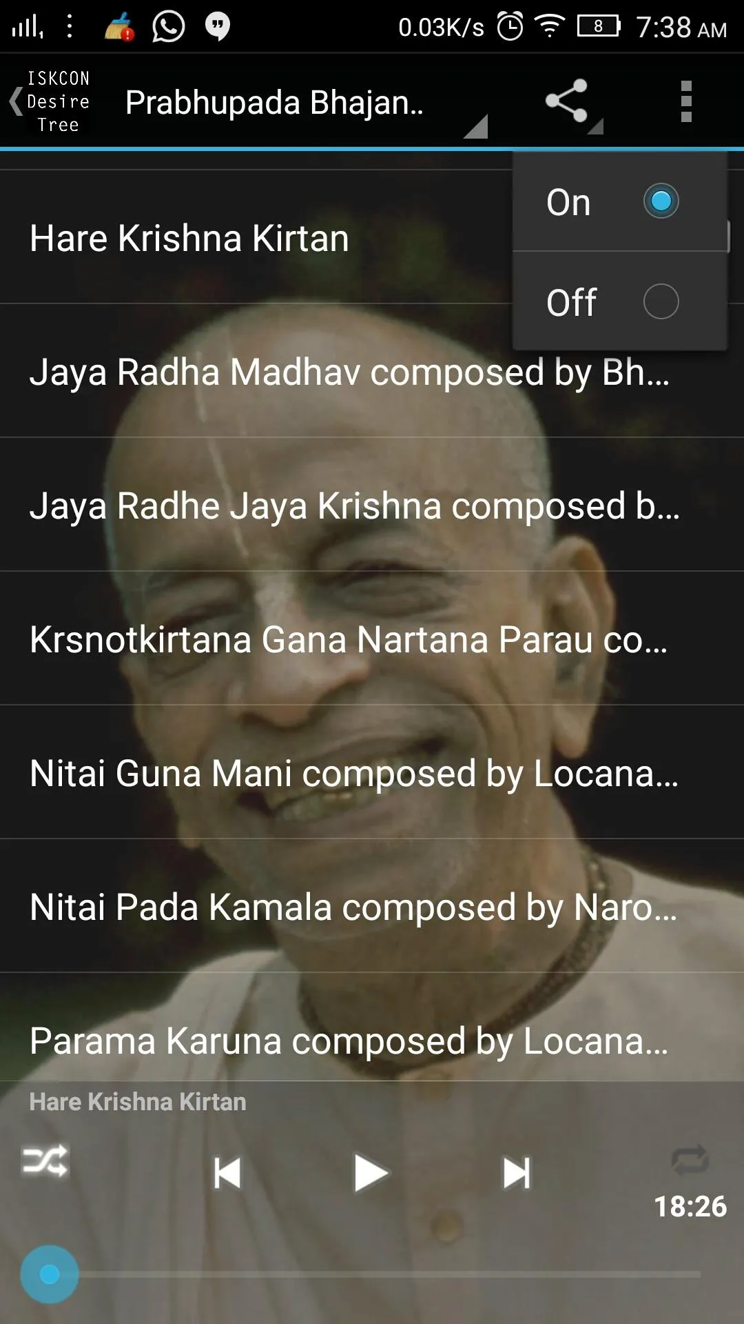 Srila Prabhupada Bhajans MP3 | Indus Appstore | Screenshot