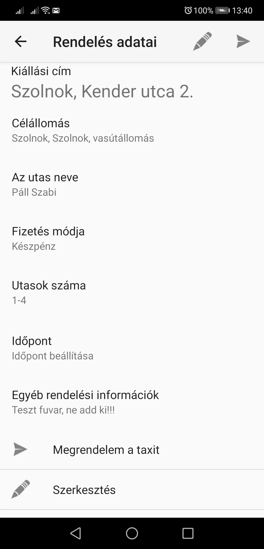 TaxiD Szolnok | Indus Appstore | Screenshot