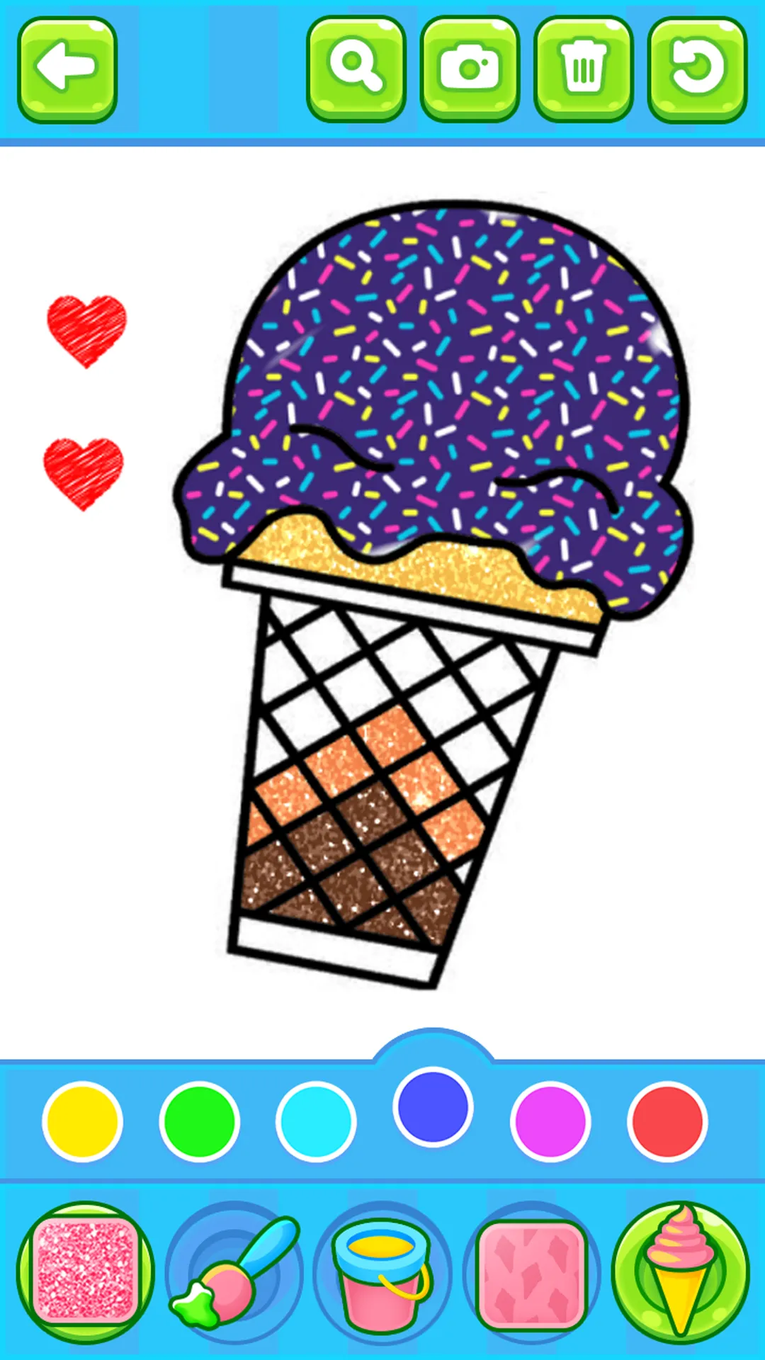 Glitter ice cream coloring | Indus Appstore | Screenshot