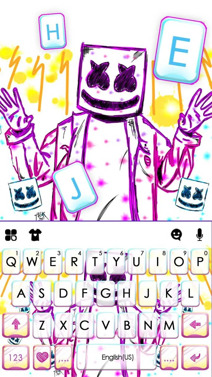 Doodle Cool Dj Keyboard Theme | Indus Appstore | Screenshot