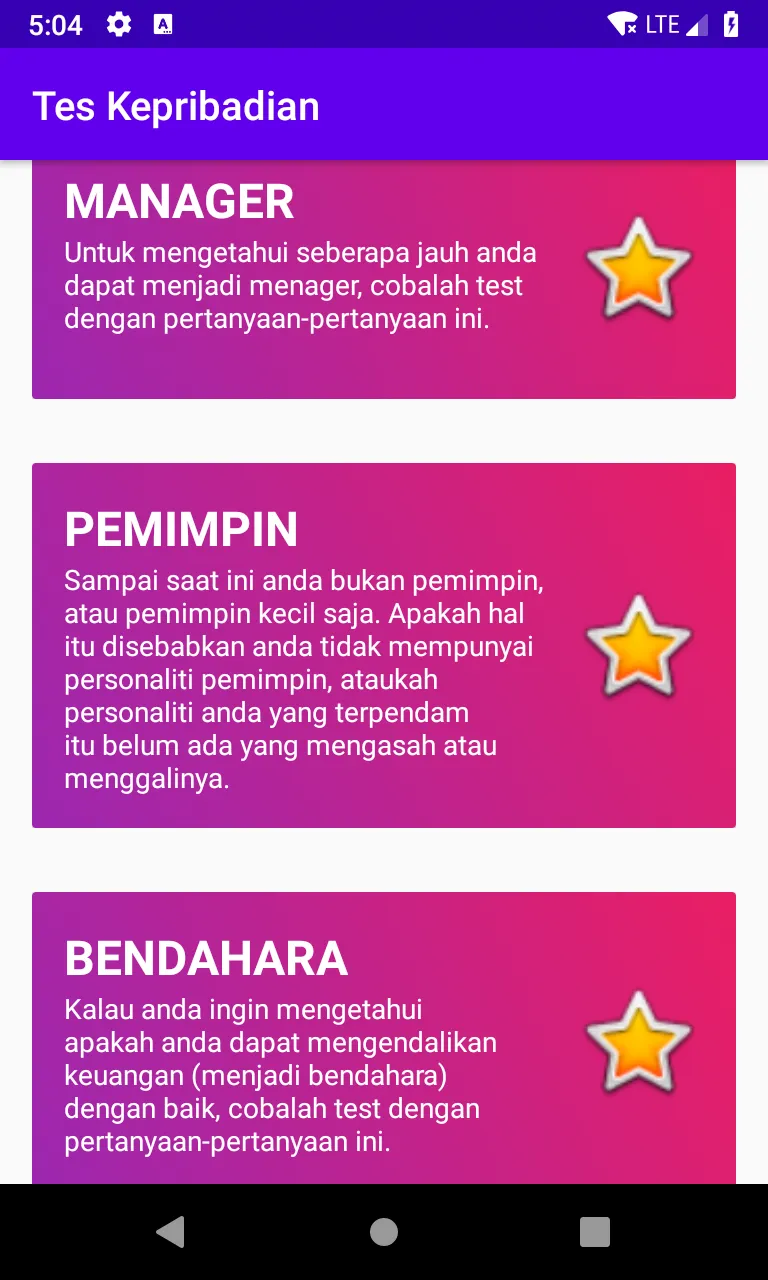 Tes Personaliti / Kepribadian | Indus Appstore | Screenshot