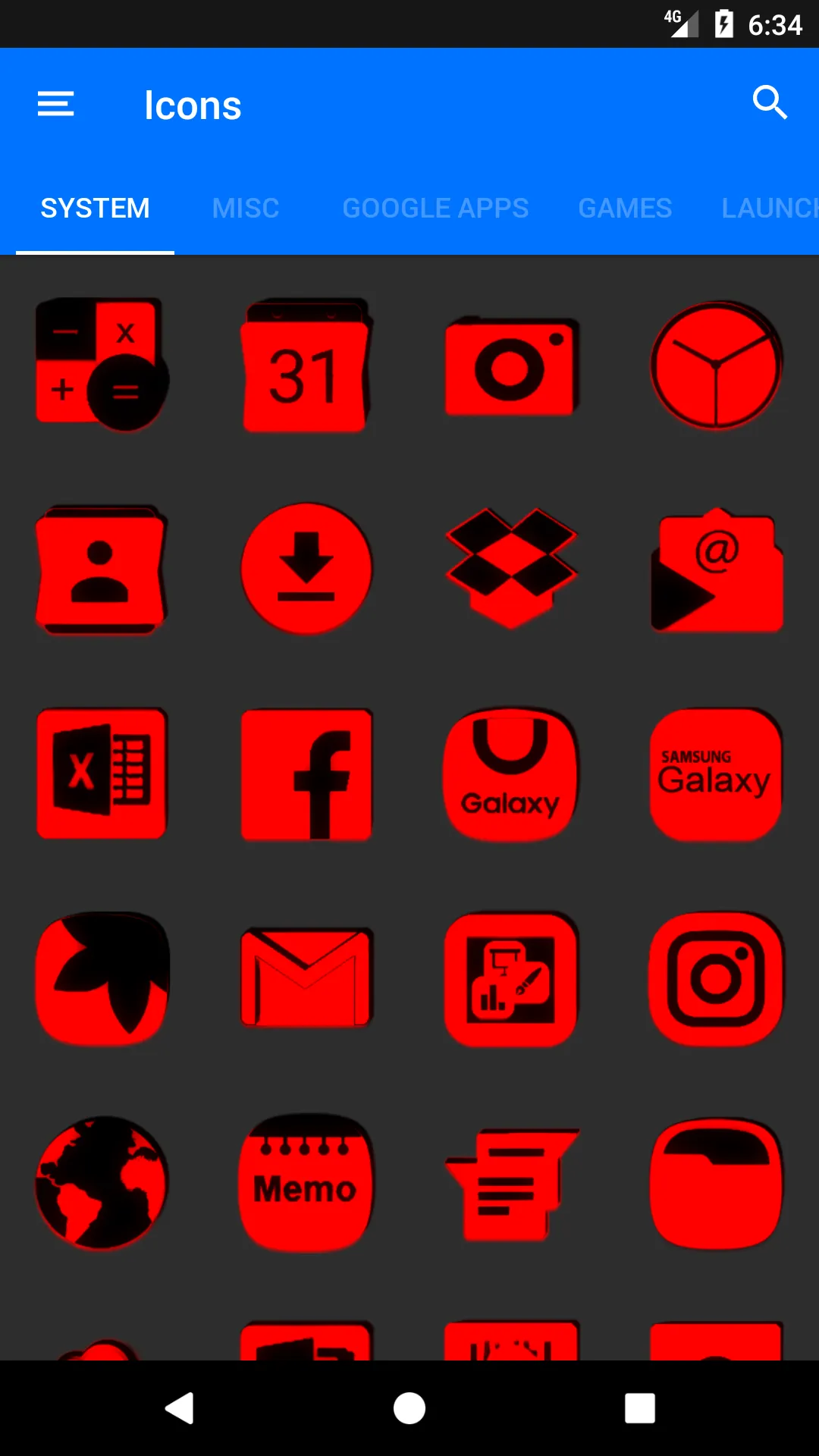 Red and Black Icon Pack | Indus Appstore | Screenshot