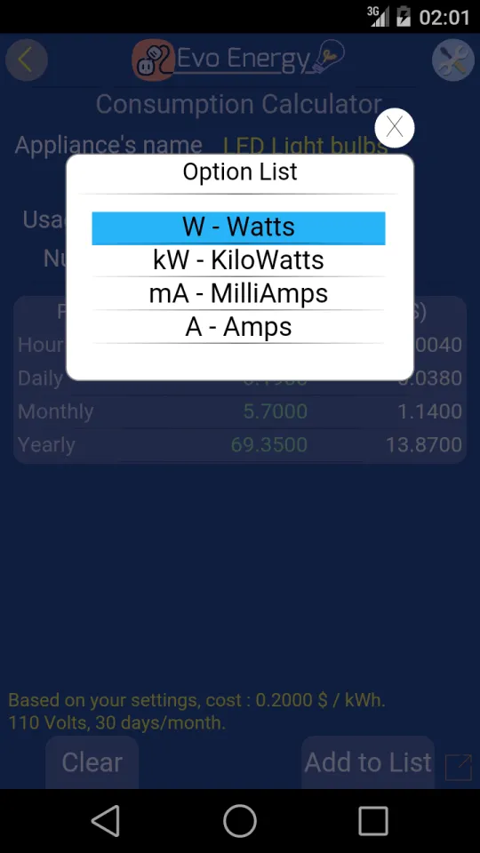 EvoEnergy - Electricity Calc | Indus Appstore | Screenshot