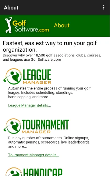 GolfSoftware.com app | Indus Appstore | Screenshot