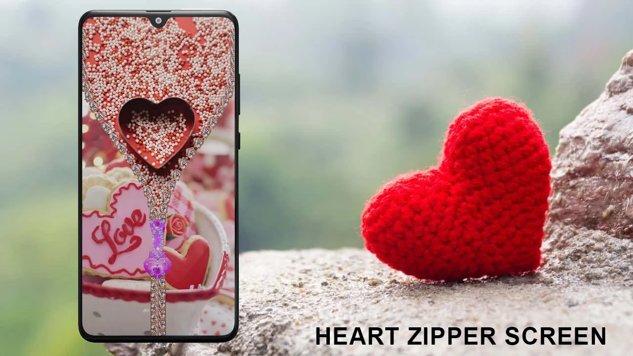 Heart zipper lock screen | Indus Appstore | Screenshot