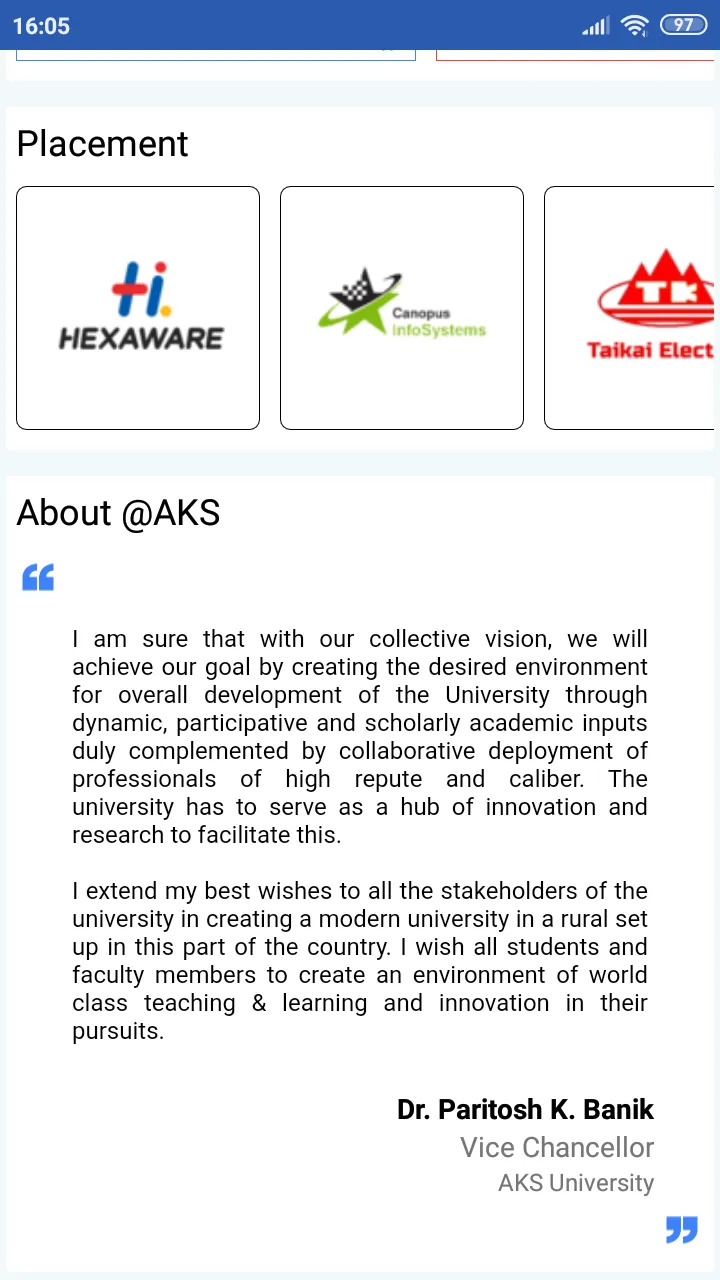 AKS University | Indus Appstore | Screenshot