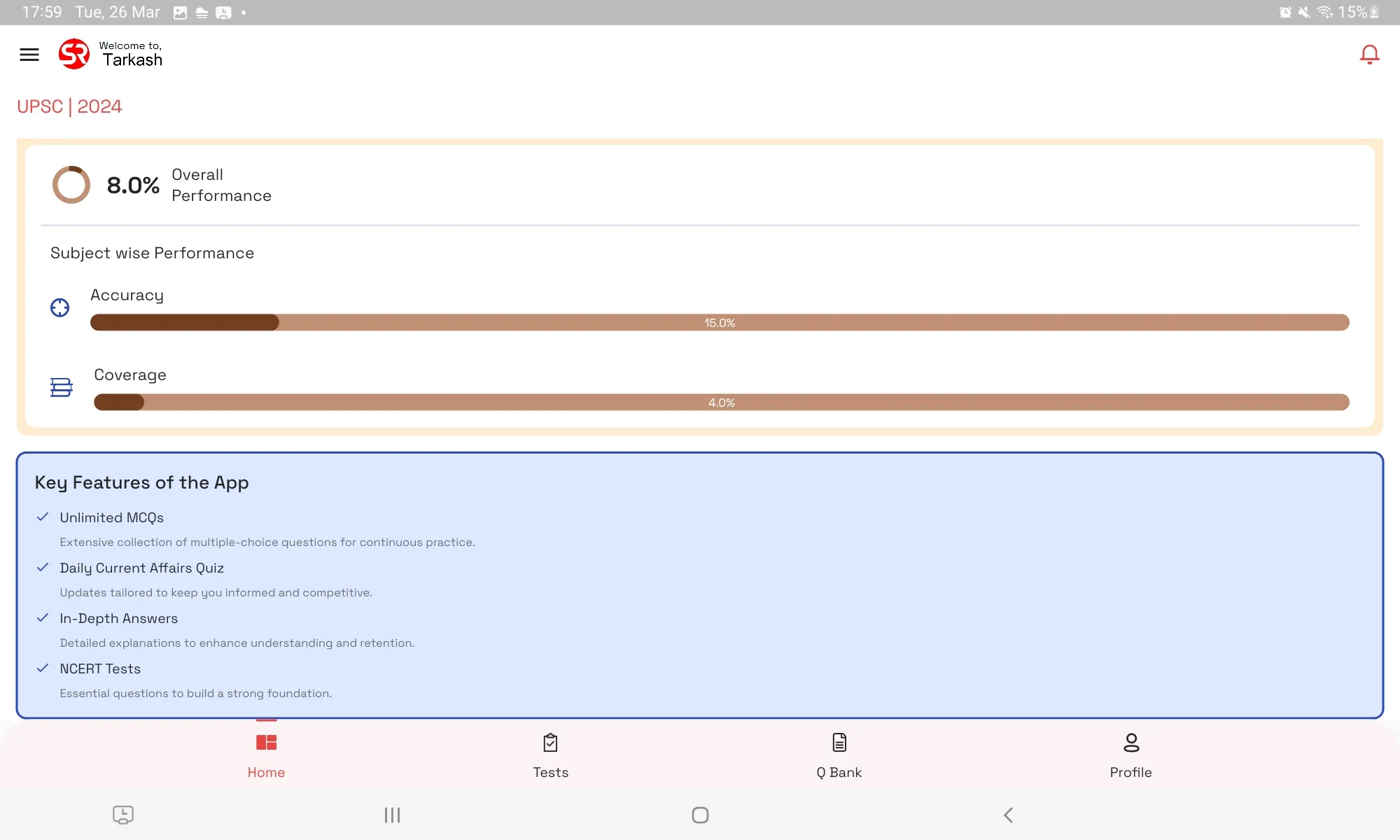 Tarkash: UPSC Prelims Test App | Indus Appstore | Screenshot