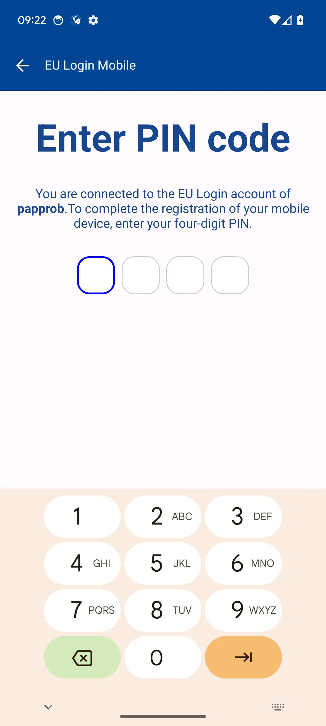 EU Login | Indus Appstore | Screenshot