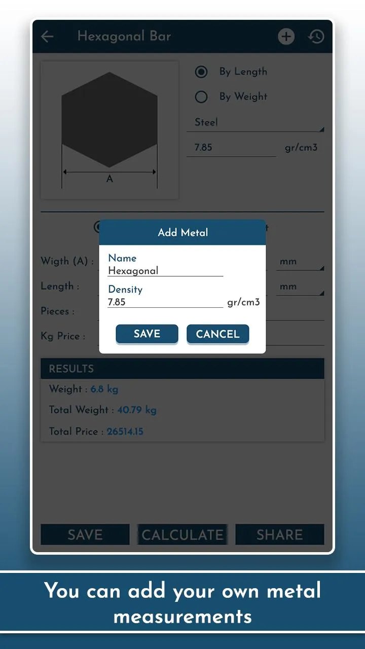 Metal: Steel Weight Calculator | Indus Appstore | Screenshot