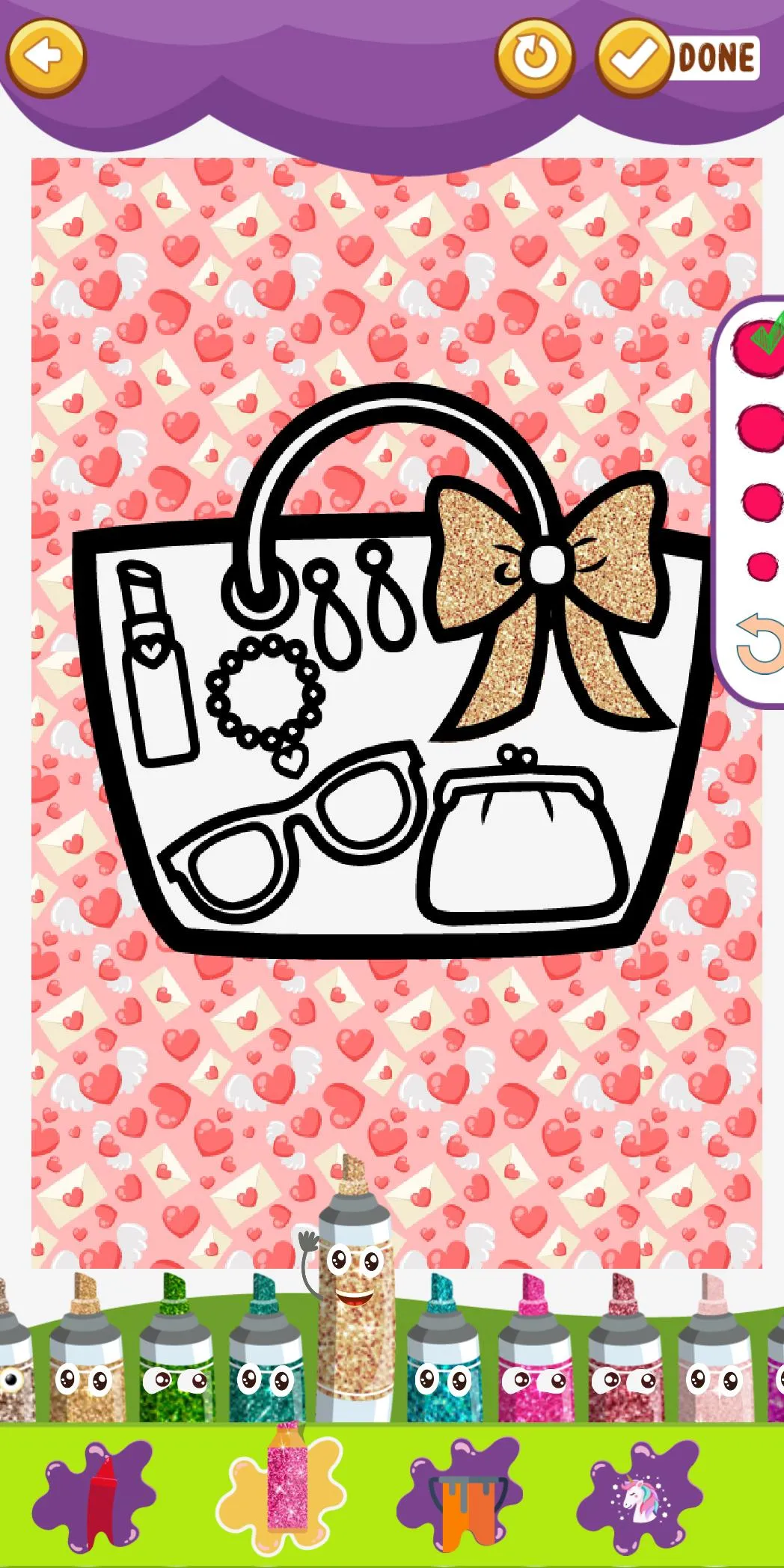 Glitter Makeup Tools Coloring | Indus Appstore | Screenshot