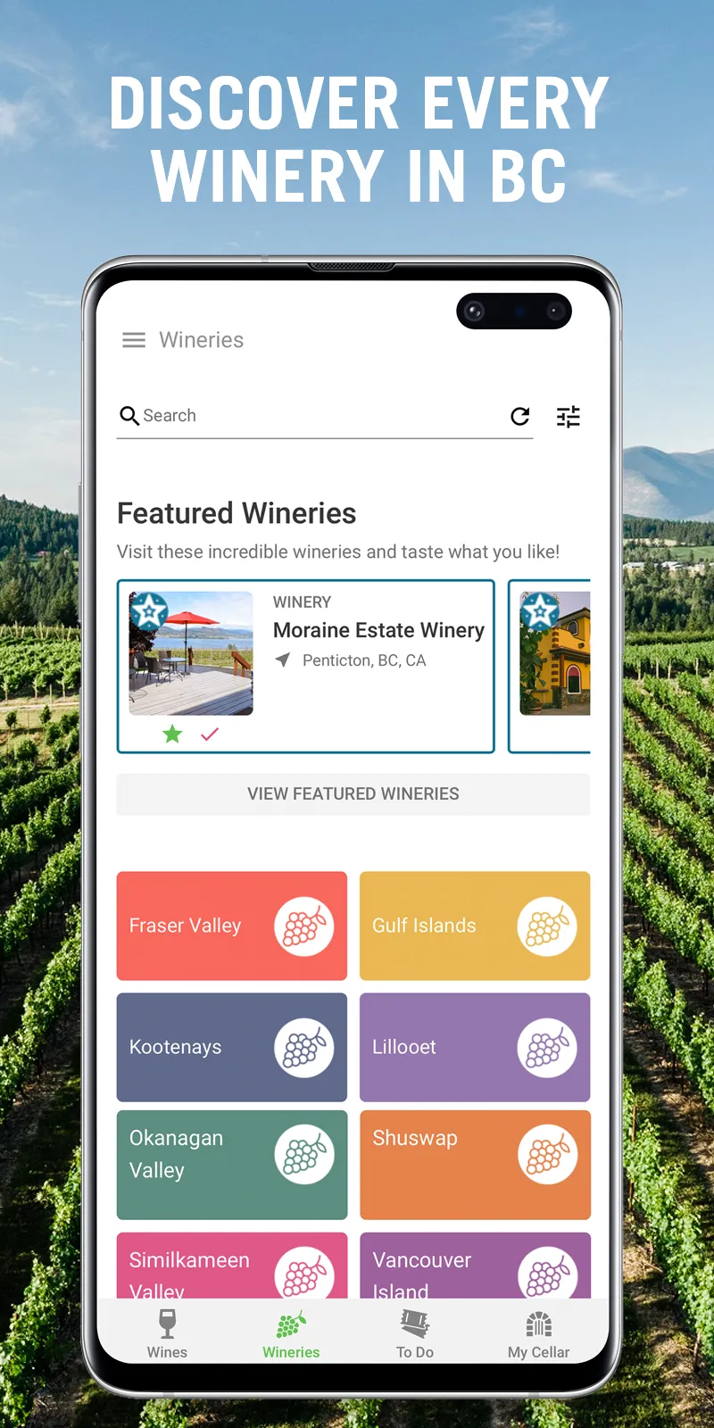 Wines of BC Explorer | Indus Appstore | Screenshot