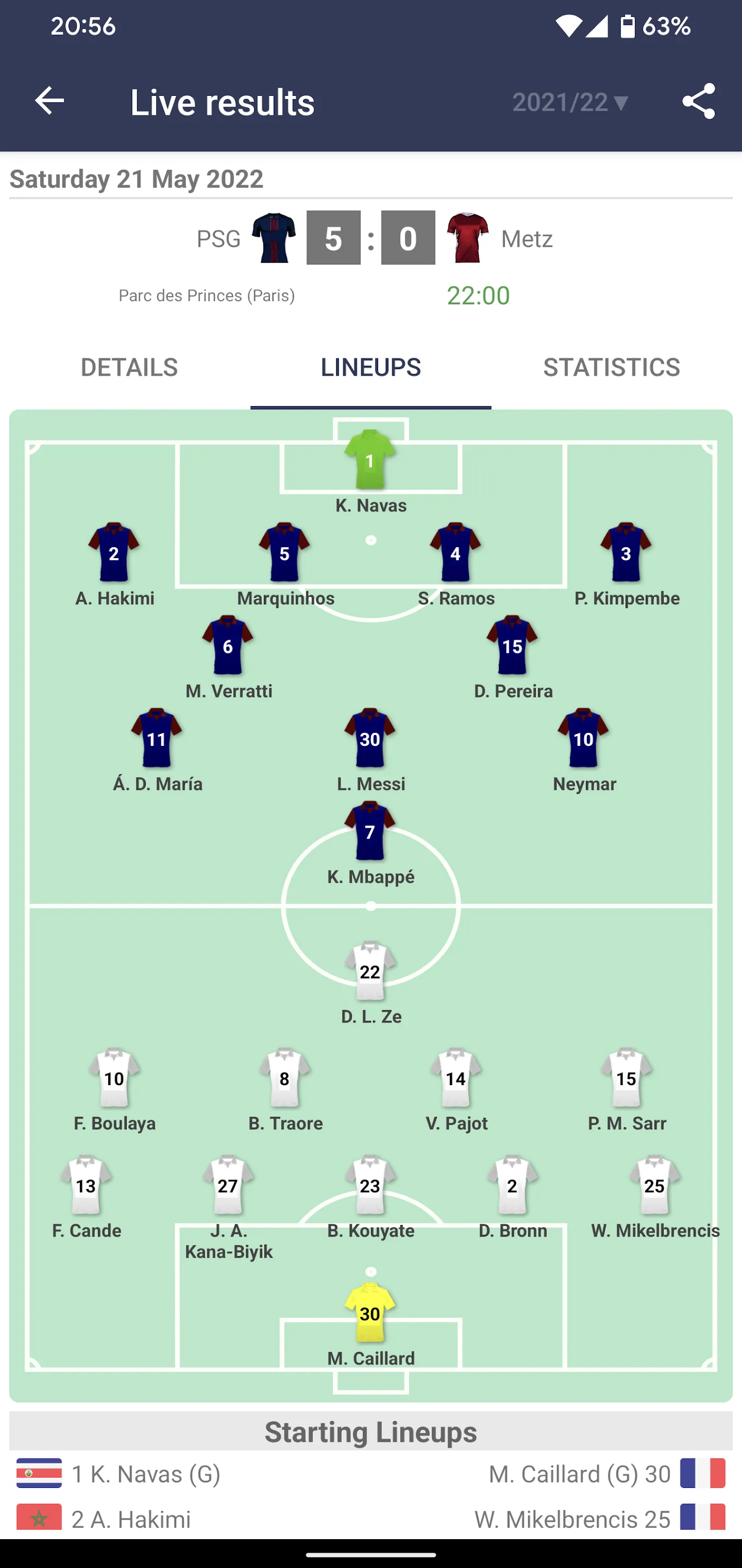 Live Scores for Ligue 1 France | Indus Appstore | Screenshot