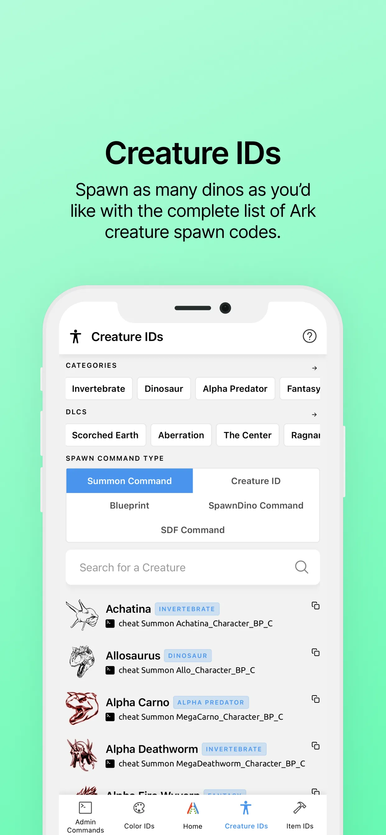 Ark IDs - Commands & Codes | Indus Appstore | Screenshot