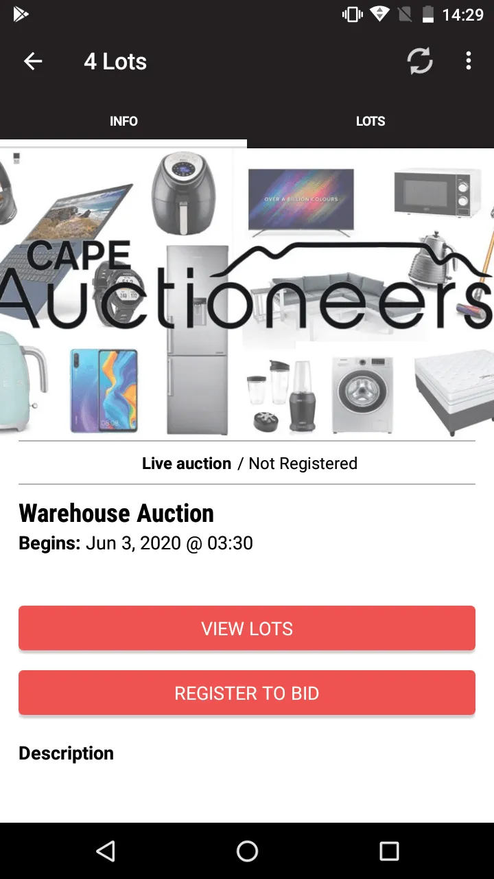 Cape Auctioneers | Indus Appstore | Screenshot