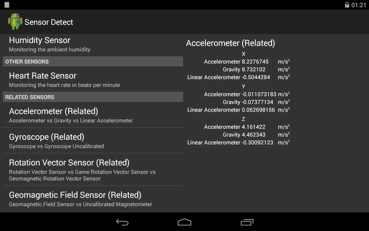 Sensor Detect | Indus Appstore | Screenshot