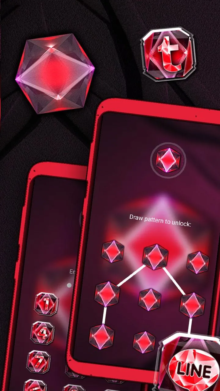 Red Diamond Launcher Theme | Indus Appstore | Screenshot