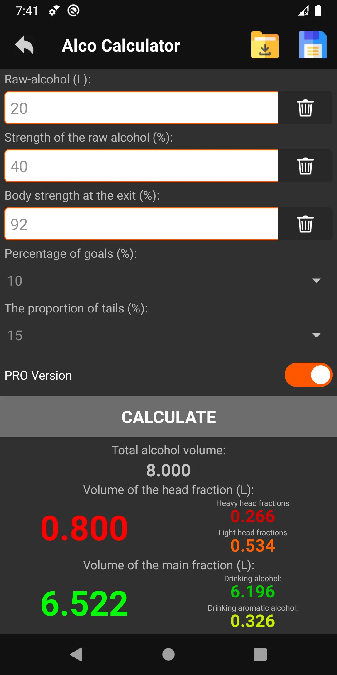 Alco Calculator for moonshiner | Indus Appstore | Screenshot