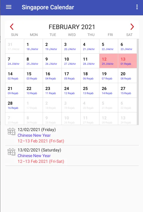 Singapore Calendar 2024 | Indus Appstore | Screenshot