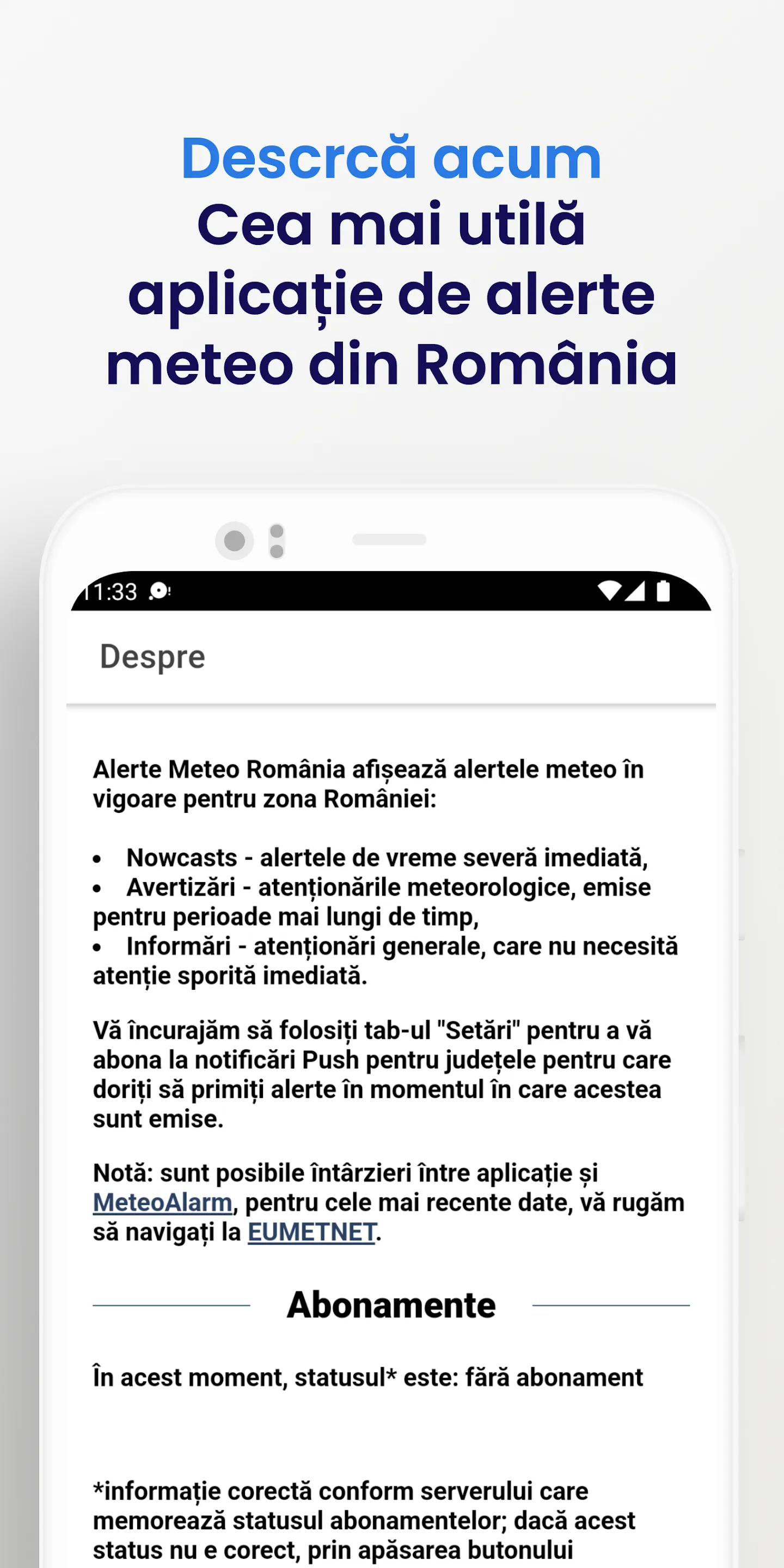 Alerte Meteo Romania | Indus Appstore | Screenshot