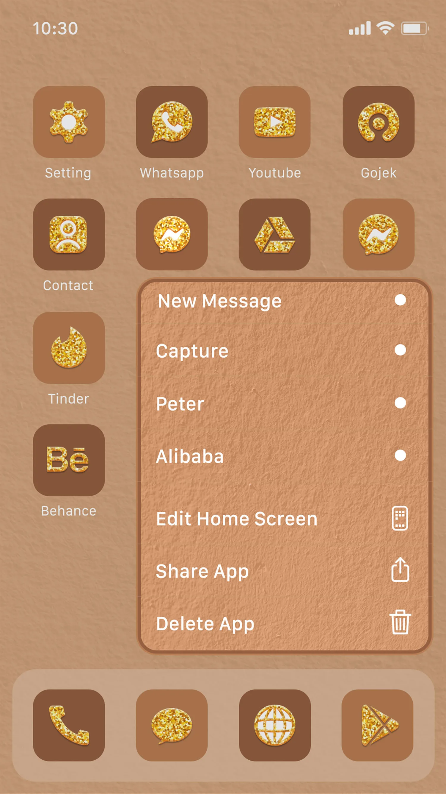 Wow Gold Glitter Icon Pack | Indus Appstore | Screenshot