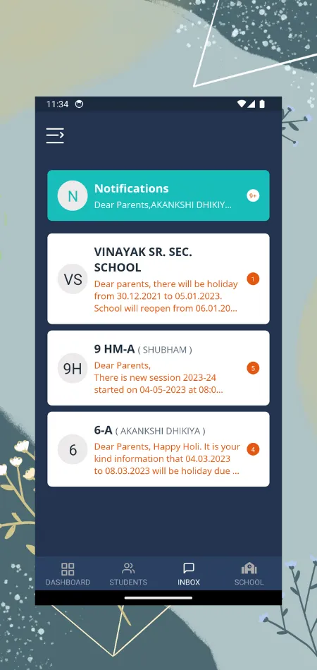 Vinayak School - Parent App | Indus Appstore | Screenshot