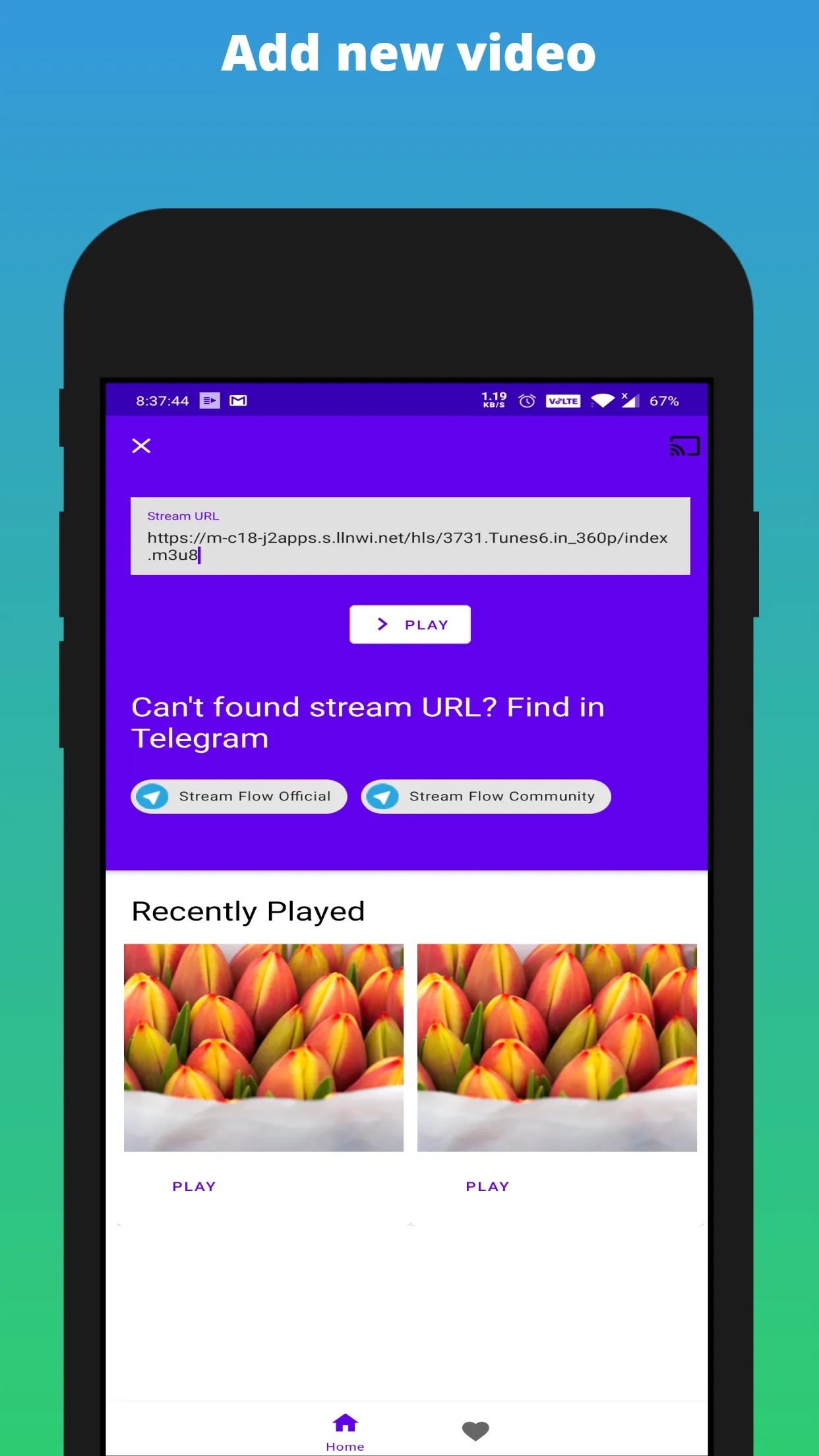 Stream Flow | m3u8 Player | Indus Appstore | Screenshot