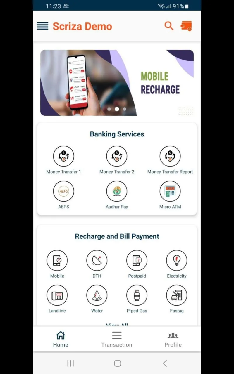 Scriza Mobile Recharge Demo | Indus Appstore | Screenshot