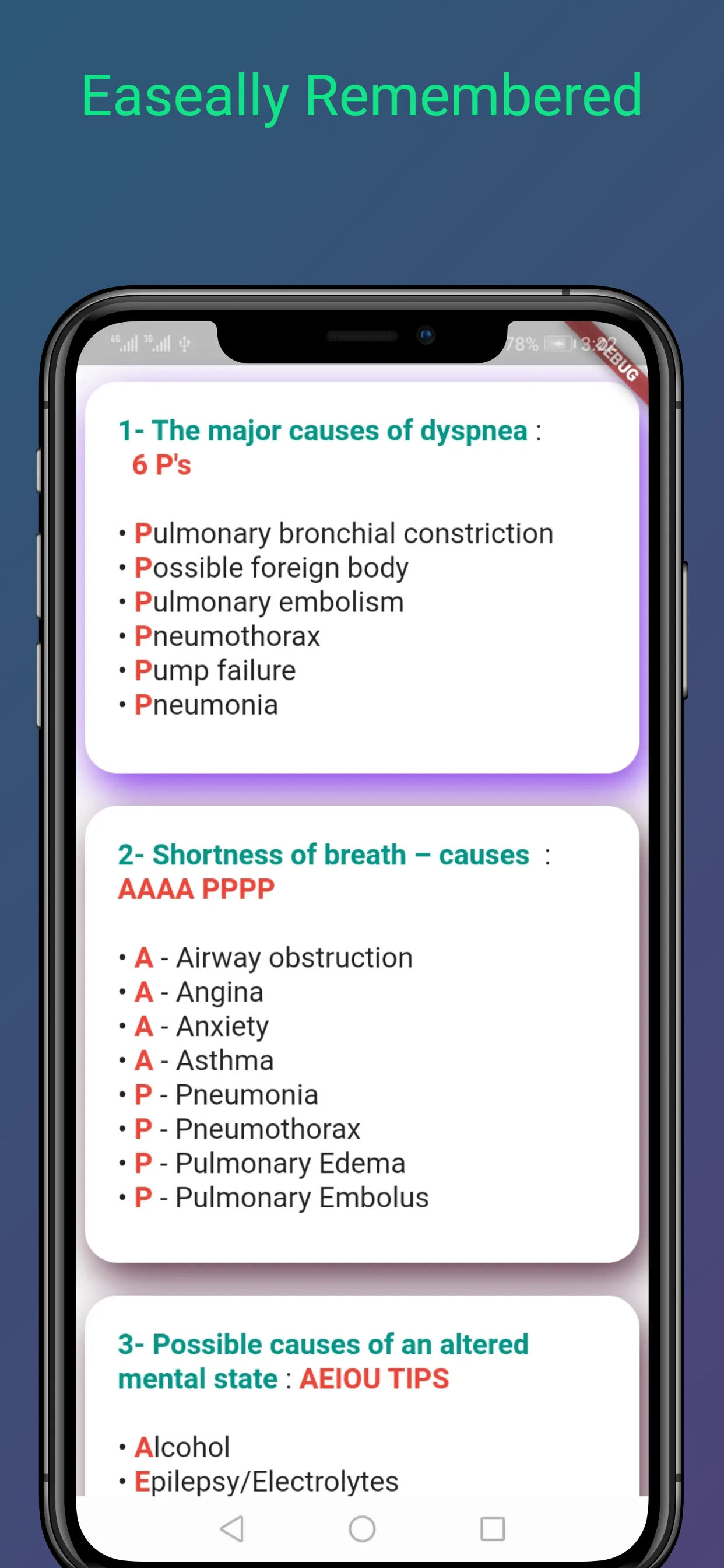 Nursing Mnemonics cards | Indus Appstore | Screenshot