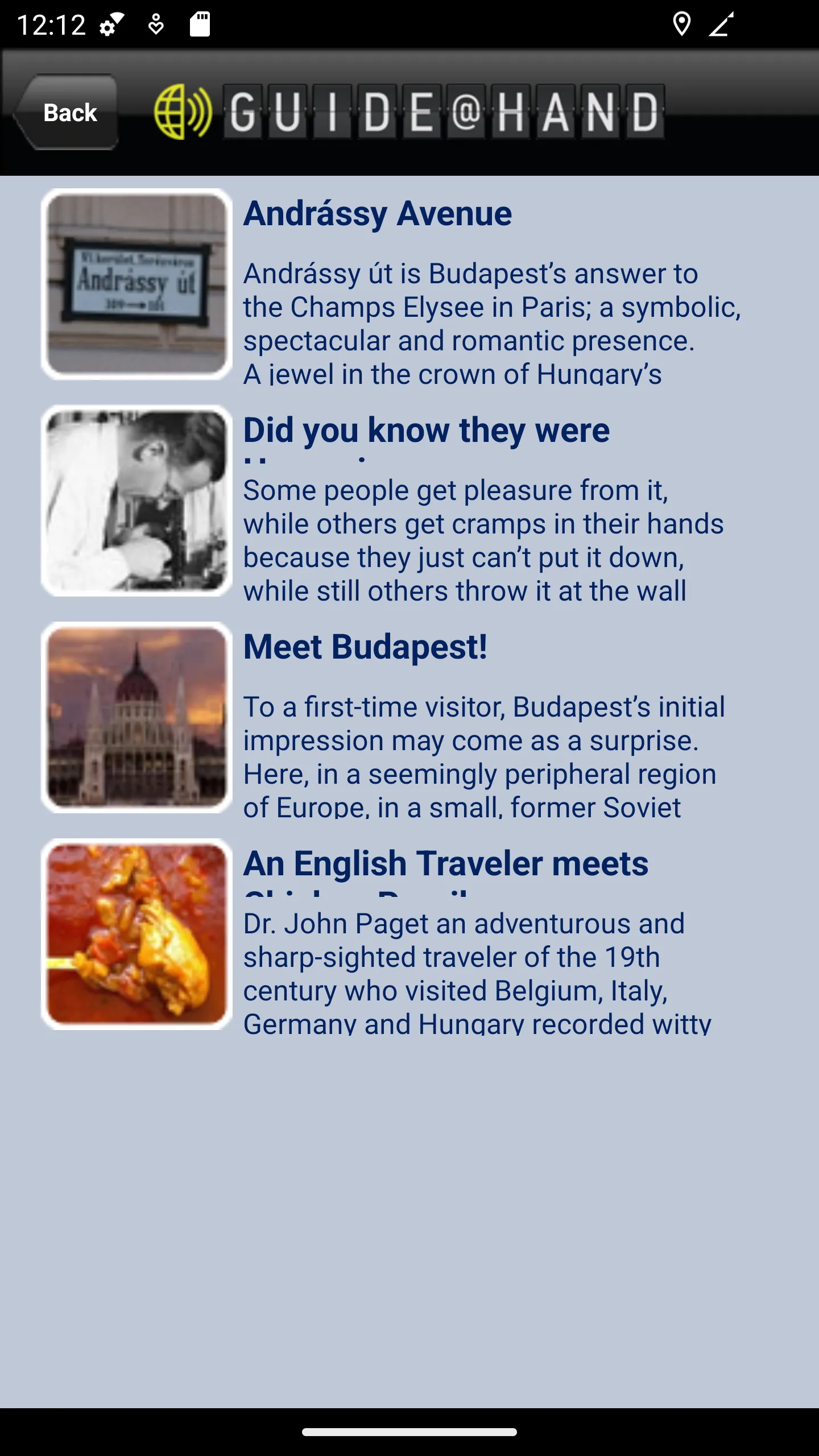 Budapest GUIDE@HAND | Indus Appstore | Screenshot