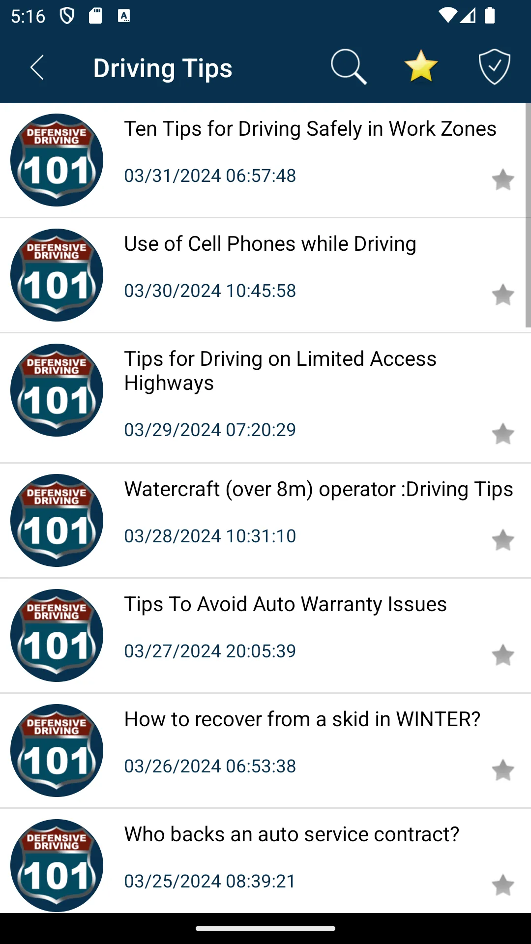 Driving 101-Daily Driving Tips | Indus Appstore | Screenshot