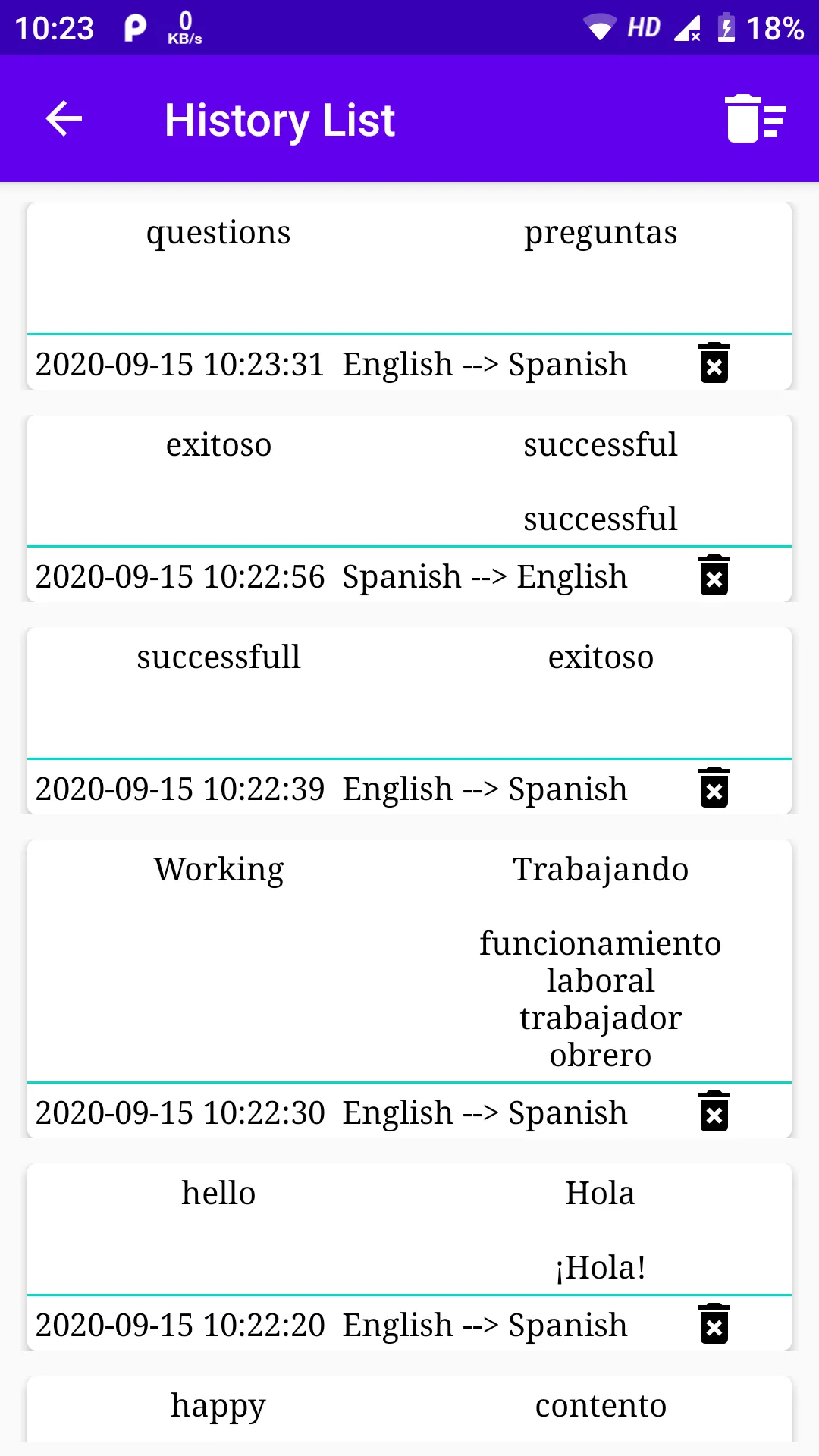 English To Spanish Translator | Indus Appstore | Screenshot