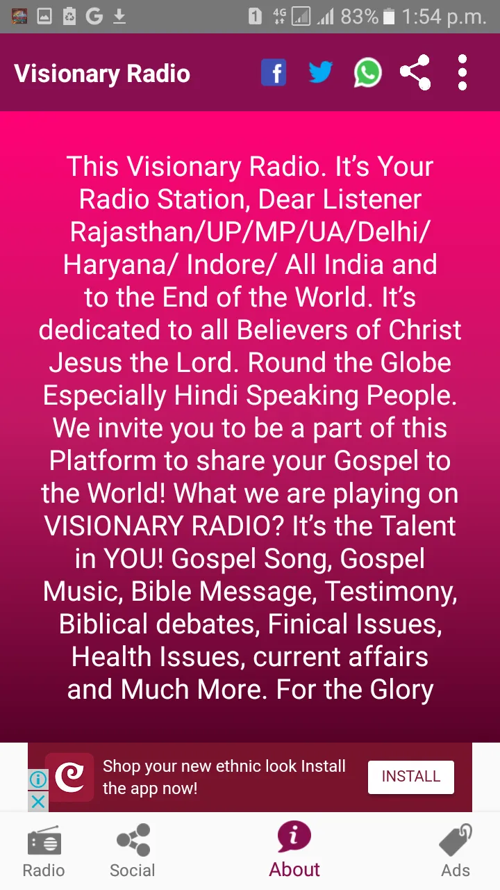 Christian Visionary Radio Let  | Indus Appstore | Screenshot